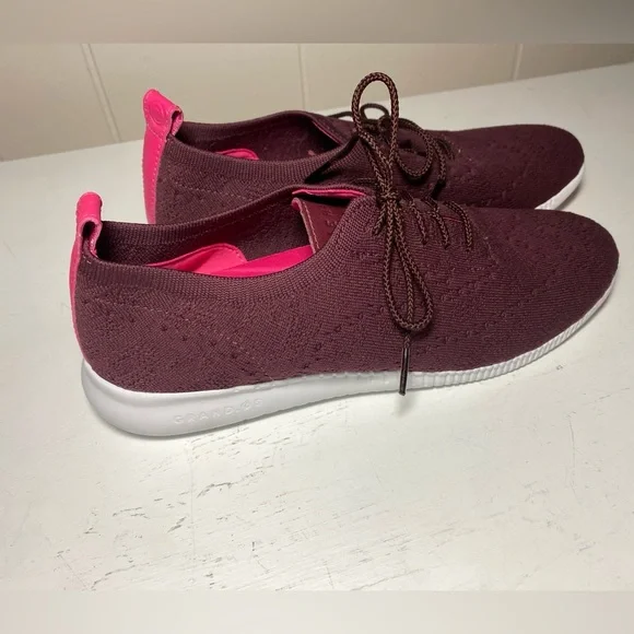 COLE HAAN ZEROGRAND Stitchlite Knit Sneakers SIZE 9 in Black Garnet - Picture 5 of 8